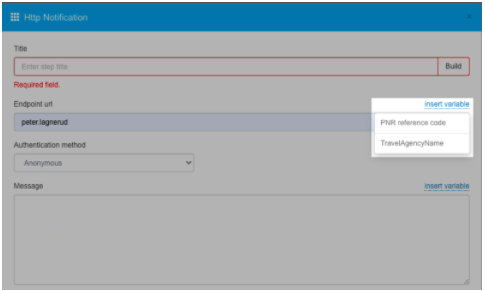 Http Notification variables